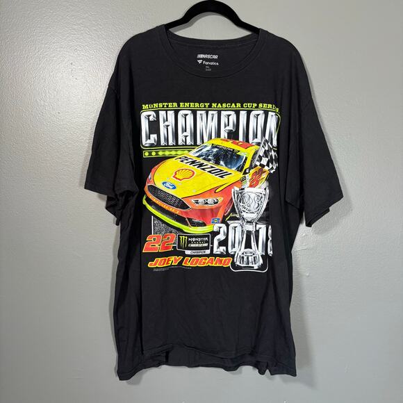 Nascar Fanatics Joey Logano Monster Energy Cup Series Champion Tee- Size 2XL - Picture 1 of 5